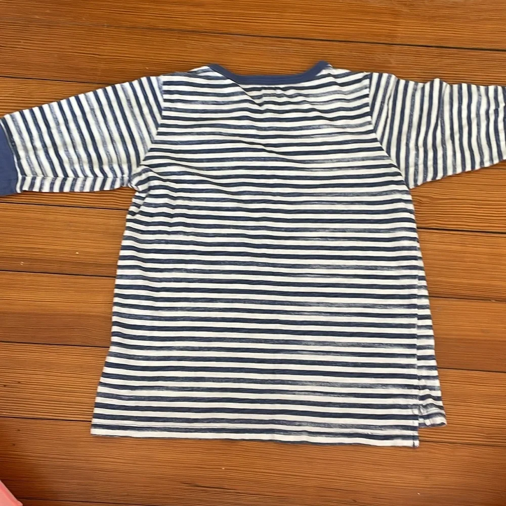 OshKosh B'gosh Kids Striped Blue Floral Shirt GUC size 10